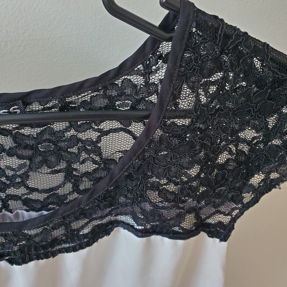 Express lacy black scoop neck dress. Size medium - Picture 5 of 9
